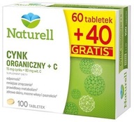 Naturell Organický zinok + C 100tabl