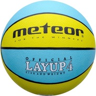 Piłka koszykowa Meteor Layup 4 żółto-niebieska 070