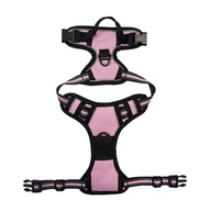 Vychádzkový postroj ružový + tréningové vodítko 1.5m čierna veľ. S malý pes