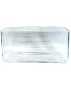 Žľabová váza sklenená obdĺžniková nádoba 30x15x10cm podlhovasté hrubé sklo