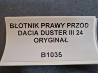fender right front DACIA DUSTER III 24- original