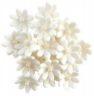 Kwiaty na tort cukrowe mini kwiatki SUBTELNA dekoracja tortu biały 20szt