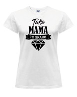 Koszulka damska biała z nadrukiem dla MAMY prezent na DZIEŃ MATKI XXL