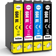4× Atrament 4INK 4x-Tusz-604-do-drukarki-Epson-XP-WF-Home pre Epson čierna (black), červená (magenta), modrá (cyan), žltá (yellow)