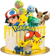 OPŁATEK NA TORT POKEMON PIKACHU + POSTACI + GRATIS TEKST