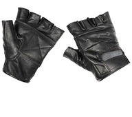 Kožené rukavice bez prstov Deluxe čierne S