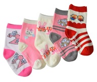Ponožky protišmykové pre dievčatá 5 párov 0-12