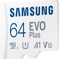 Samsung EVO PLUS microSDXC 64GB UHS-I U1 [Zapis 20MB/s Odczyt 130MB/s]
