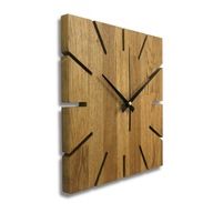 Nástenné hodiny z dubového dreva, Štvorec 40 cm Amber