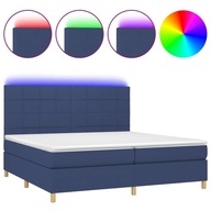 Kontinentálna posteľ s matracom, modrá 200x200 cm, látka