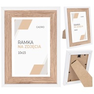 Ramka na zdjęcia 10x15 ramki nóżka stojąca biało dębowa MDF 15x10 A6 CADRO