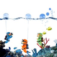 Figúrka Ozdoba do akvária Dekorácia Plávajúci potápač 3ks