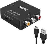 Konwerter sygnału adapter AV Chinch RCA do HDMI FullHD 1080p + przewód USB