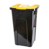 Kosz na Śmieci Pojemnik do Segregacji Odpadów na Metal i Plastik 50L Żółty