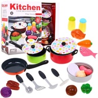 Kolorowy zestaw do Gotowania dla dzieci Garnki Akcesoria Kuchenne 555-CS007