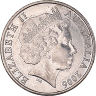 Moneta, Australia, Elizabeth II, 20 Cents, 2006, A