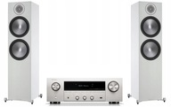 2× Stĺpec Monitor Audio Bronze 500 biely + Amplituner Denon DRA900HSPE2 2.0 strieborný