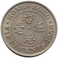 90964. Hongkong, 50 centów, 1958r.