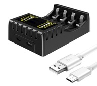 ŁADOWARKA USB 4 x AKUMULATOREK BATERIA AA AAA