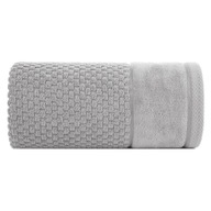 Ręcznik kąpielowy 70X140 srebrny z bawełny wzór drobnej kratki
