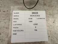 Mercedes A140 mirror left 5 vertical lak. 706