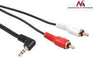 Przewód mini jack 3,5mm kątowy 2RCA 1m MCTV-824