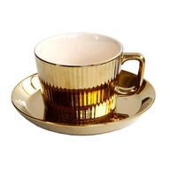 Pozłacany zestaw filiżanek i spodków do herbaty/kawy Ceramiczna filiżanka do kawy Espresso Latte