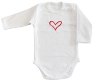 Białe Body niemowlęce 68 długi rękaw haft bawełniane dla noworodka