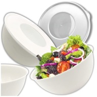 MŰANYAG TÁL NAGY KONYHAI SALÁTA FEDÉLLEL SNACK 3L FEHÉR