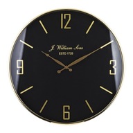 Nástenné hodiny čierne zlaté glamour J. William