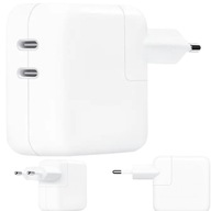 SZYBKA ŁADOWARKA SIECIOWA ZASILACZ Z DWOMA PORTAMI USB-C MOC 50W DO APPLE