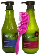Sada na vlasy Olive Oil výživa šampón kondicionér + kefa na vlasy