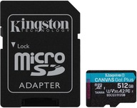 Kingston microSDXC Canvas Go! Plus 512GB 170R A2 U3 V30 Card + adapter