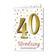 Zaproszenia na 40 urodziny koperty brokat 10 sztuk