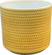 Doniczka miodowa żółta ceramiczna osłonka 13 x 11 cm
