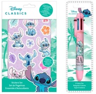 STITCH ZESTAW NAKLEJEK ARKUSZE + DŁUGOPIS 6 KOLORÓW OHANA STICH DISNEY