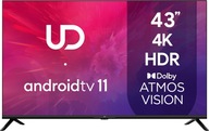 TELEWIZOR UD 43 CALE LED 4K UHD ANDROID SMART TV DVB T T2 HEVC CIENKI