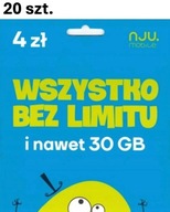 20 x Starter NJU MOBILE 10 GB / 4 zł NA START HURT / 5G