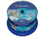 Disky CD-R Verbatim CD-R 43438 50 ks No ID Branded, 50-pack, 700MB, 52x,