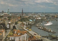 P61.Niemcy Hamburg,Widok na Port,Panorama, Pocztówka