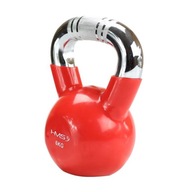 Červená KETTLEBELL LIATINOVÁ RADENÁ 6kg GULIČKA