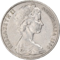 Moneta, Australia, 20 Cents, 1980, VF(30-35), Cupr