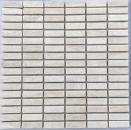 Mozaika travertín svetlý 1,5 cm x 4,8 cm náplasť 30,5 cm x 30,5 cm