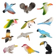 12 zmiešaných plastových lietajúcich vtákov Zvieratá Postava Detská hračka Holub Papagáj Vrana