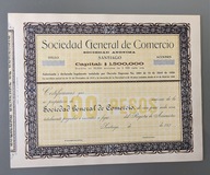 PAPIER WARTOŚCIOWY - PUSTY - SOCIEDAD GENERAL DE COMERCIO - SANTIAGO