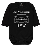 Body z napisem o wujku, Mój Wujek jeździ BMW czarne, produkt polski rozm 56