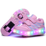 BUTOROLKI BUTY Z ROLKAMI ROLKI WROTKI LED r.2