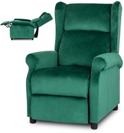 Fotel Rozkładany Wypoczynkowy Uszak Loft Salonu Welurowy SIMON Zielony