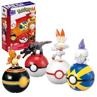 MEGA CONSTRUX POKEMON KLOCKI DRUŻYNA TYPU OGNISTEGO ZESTAW TRENERA POKEBALL