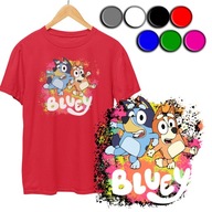 KOSZULKA DZIECIĘCA T-SHIRT Z NADRUKIEM - BLUEY I BINGO BLUE - XXS 98-104